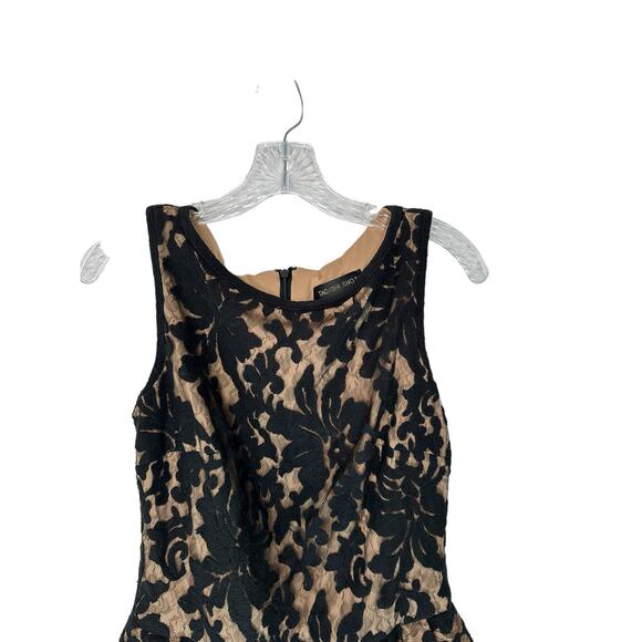 Tadashi Shoji Black Nude Lace‎ Cocktail Hour Evening Peplum Mini Dress Size 8 - Picture 5 of 12